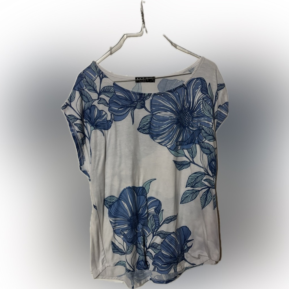 Elegant Blue Floral Women's Blouse